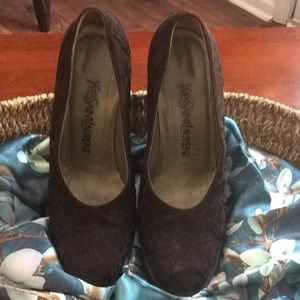 YSL Chocolate Brown Pumps